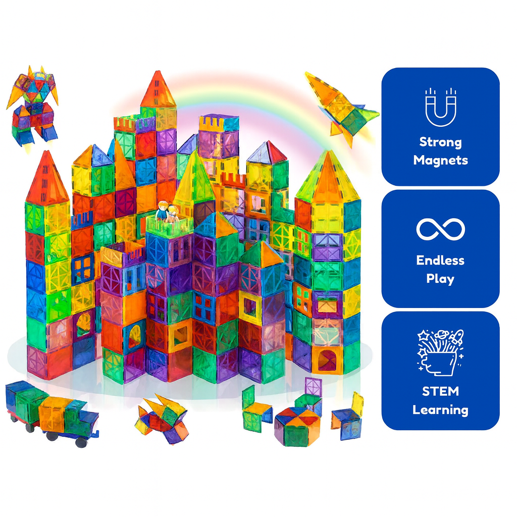 MagniFun™ Magnetic Tiles Set (102 Pieces)